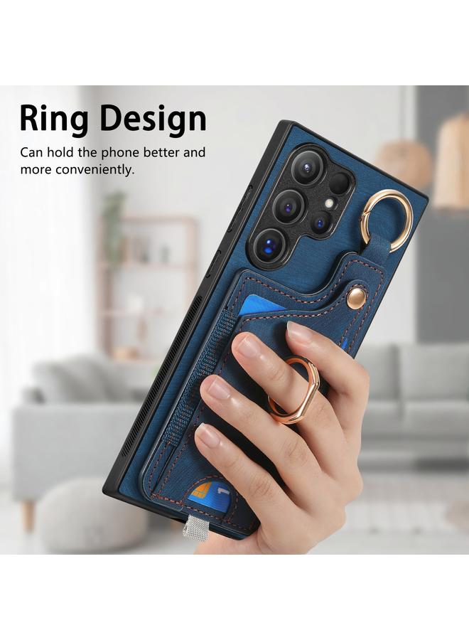 إيروريكس جراب لهاتف Samsung Galaxy S24 Ultra 5G بتصميم كلاسيكي مع حلقة تعليق وحقيبة بطاقات - Image 5