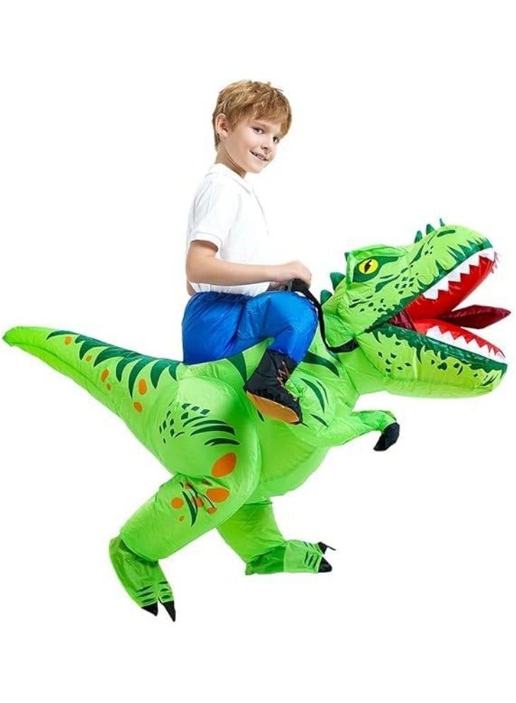 Inflatable Dinosaur Halloween Costume for Kids, Funny Blow Up Riding Dinosaur Costume for Fancy Dress Cosplay Party - Image 1