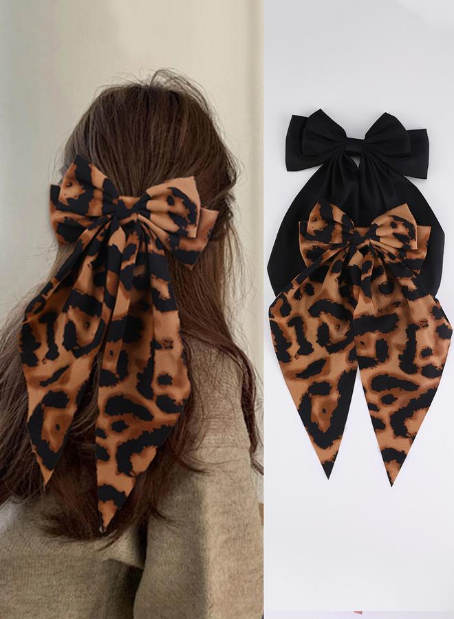 Take Two Solid Bow Ribbon Hair Clip - Image 2