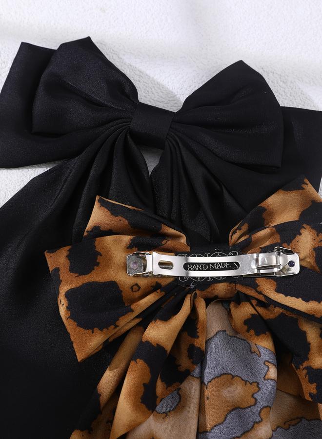 Take Two Solid Bow Ribbon Hair Clip - Image 5