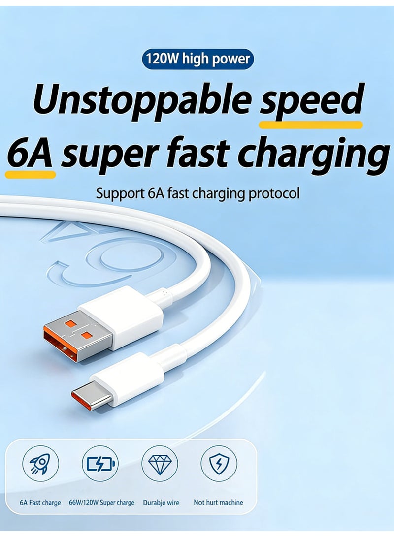 كابل بيانات الشحن السريع الرسمي من النوع C، بطول 1 متر، لهاتف Huawei/Xiaomi/Honor، يدعم الشحن السريع حتى 120 وات - Image 4