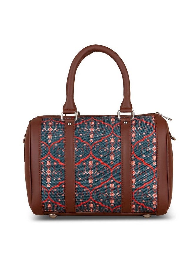 ZOUK Women's Vegan Handcrafted Sheesh Mahal Jaali Motif Handbag - Image 4