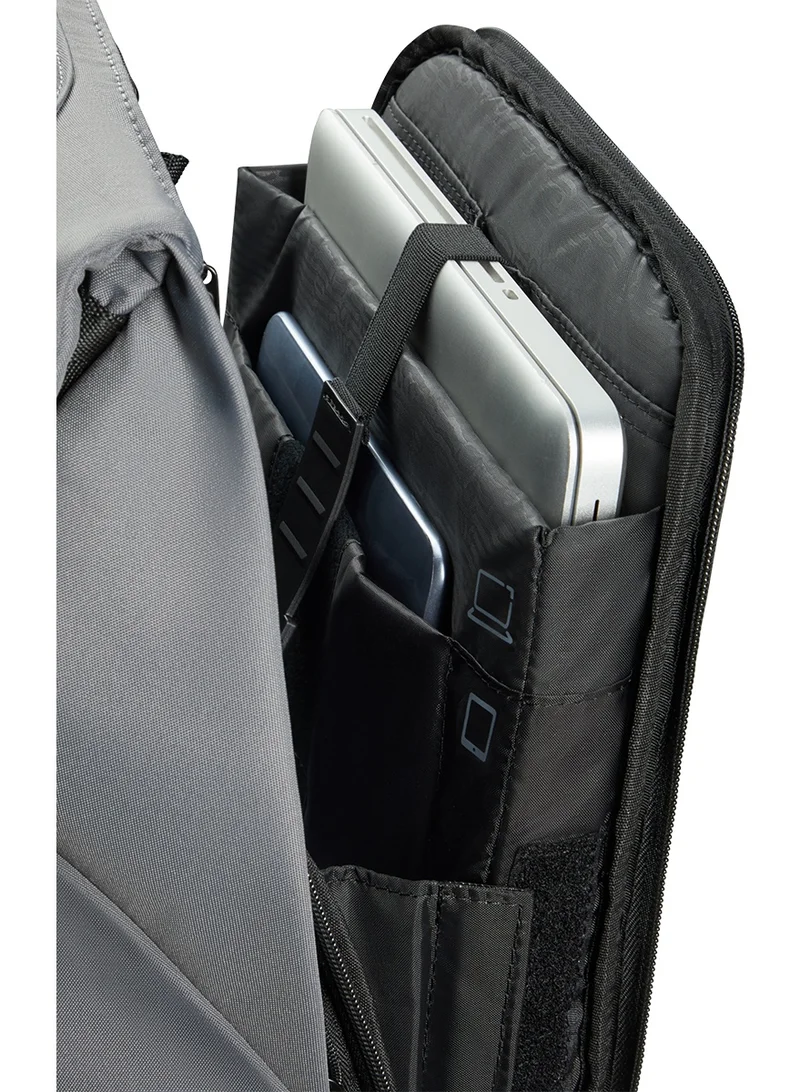 Samsonite  Securipak 15.6" Laptop Backpack Polyester, Grey|Ergo Back & Shoulder|RFID Protection|Bottle Holder|Smart Sleeve|Back Open Design|Anti-Cut Lining - 2 Years International Warranty  | Best Price UAE