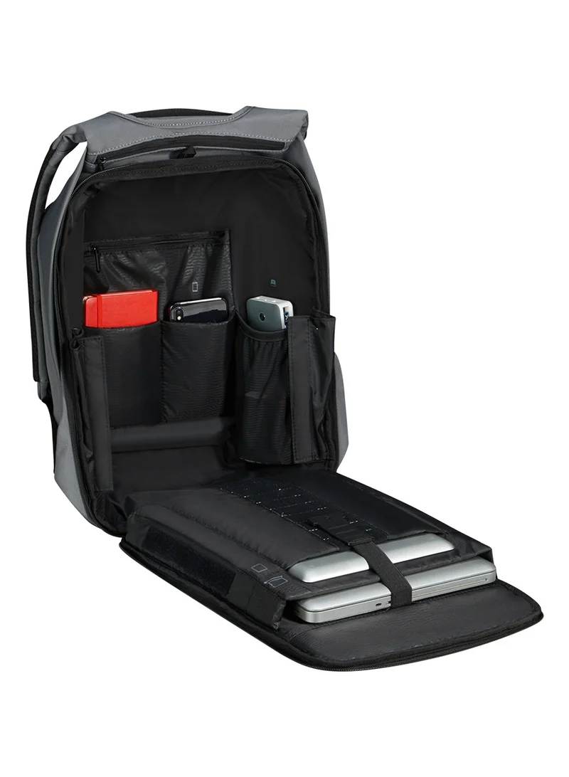 Samsonite  Securipak 15.6" Laptop Backpack Polyester, Grey|Ergo Back & Shoulder|RFID Protection|Bottle Holder|Smart Sleeve|Back Open Design|Anti-Cut Lining - 2 Years International Warranty  | Best Price UAE