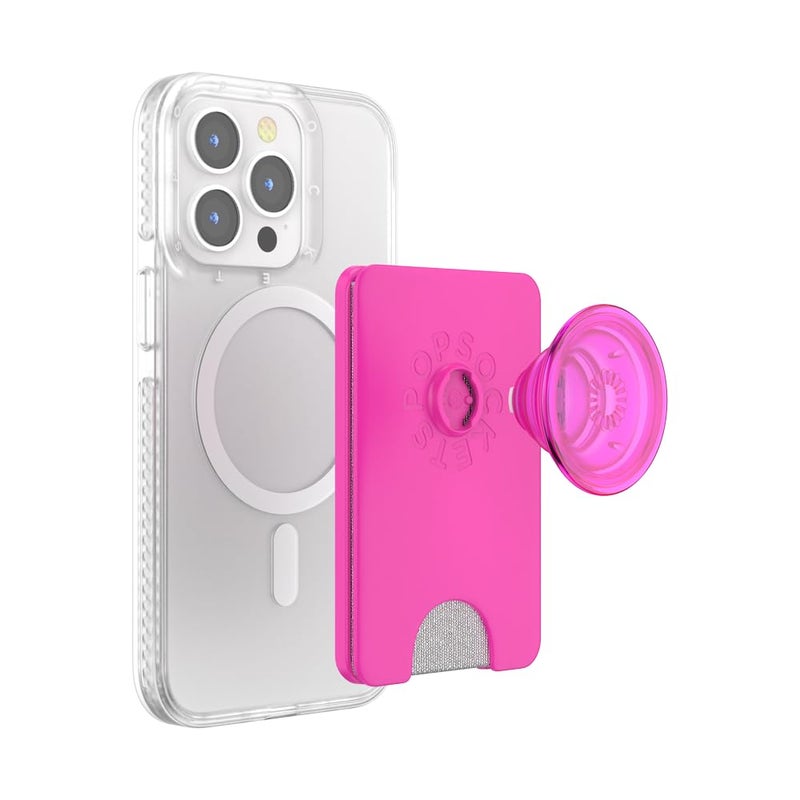 PopSockets Phone Wallet for MagSafe, Phone Card Holder with Grip, Pink - Magenta - Image 1