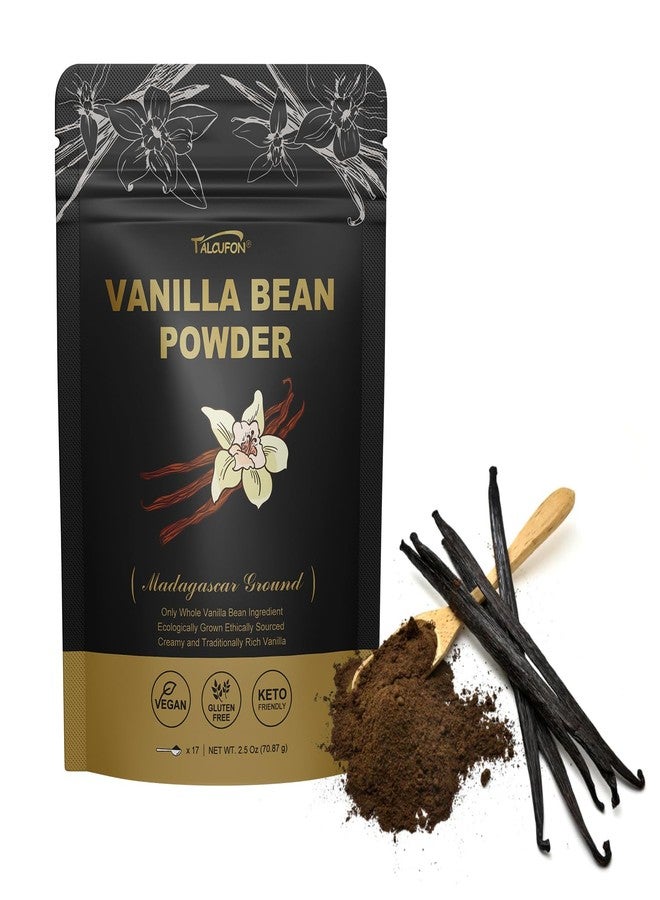 مسحوق فانيليا مدغشقر المطحون من تالكوفون، 100% فانيليا مطحونة، بدون مواد مالئة أو إضافات، خالٍ من الغلوتين، غير معدل وراثيًا. مثالي للقهوة والخبز والمشروبات المخفوقة. 2.5 أونصة - Image 1