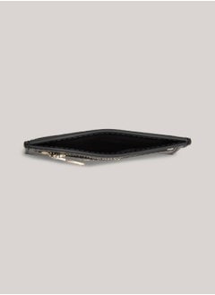 TOMMY HILFIGER Women's Metallic Logo Leather Credit Card Holder -  Leather, Black  - Image 3