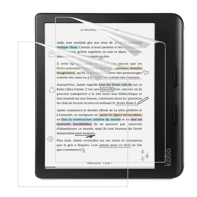 MoKo 2Pack Matte Screen Protector Fits Kobo Libra Colour 7 Inches 2024Kobo Libra 2 EReader 7 2021 Premium PET AntiGlare Screen Protective Film Screen Protector - Image 2