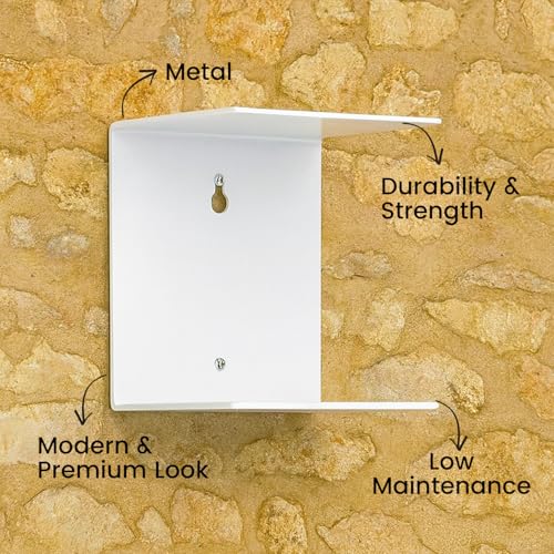 Go Hooked Heavy Duty Metal Wall Mounted Book Shelves for Study Room, Living Room and Bedrooms (3 Pcs) (White) - Image 3