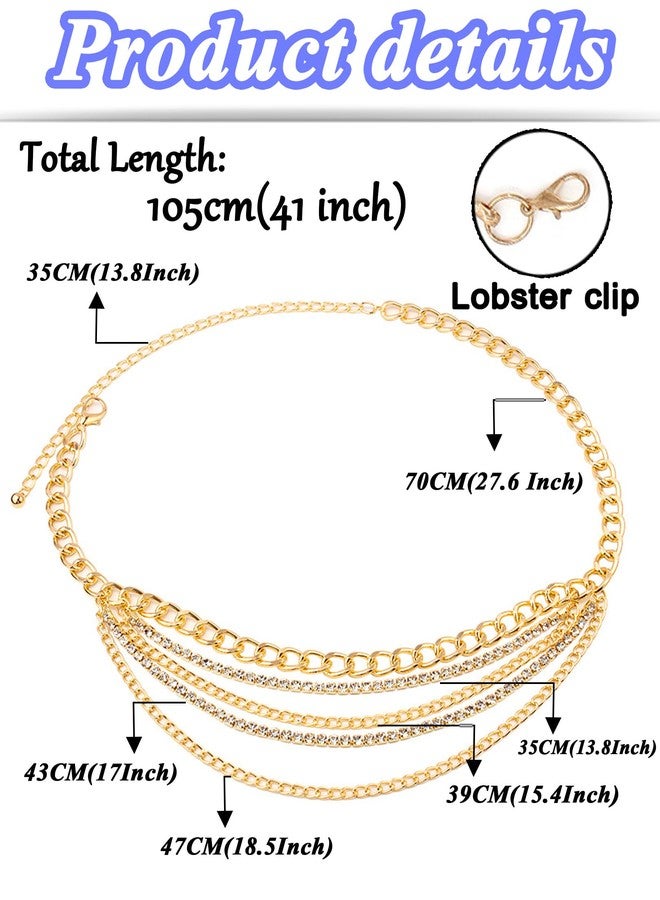 Tornito Metal Waist Chain Gold Chain Belt Chunky Belly Link Chain Layered Body Chain Jewelry for Women Dresses Adjustable - Image 2