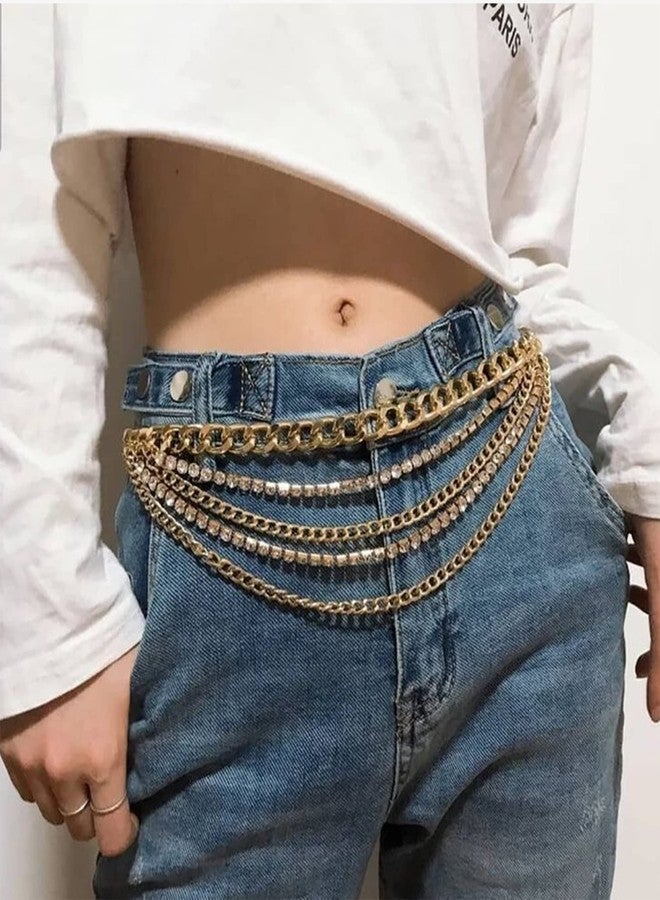 Tornito Metal Waist Chain Gold Chain Belt Chunky Belly Link Chain Layered Body Chain Jewelry for Women Dresses Adjustable - Image 5