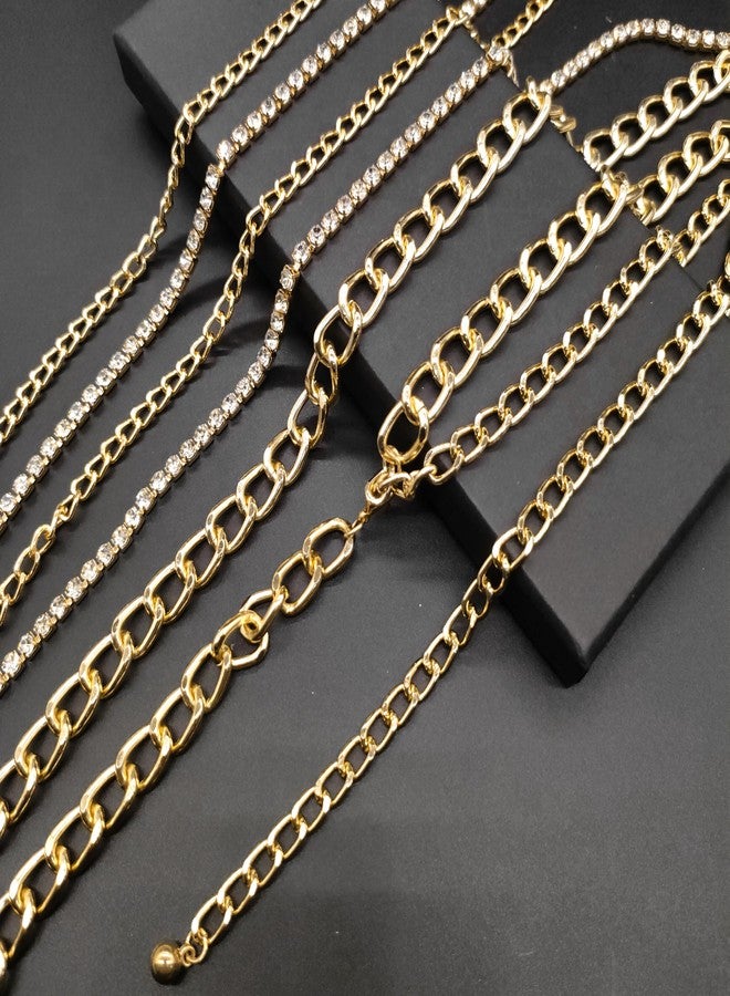 Tornito Metal Waist Chain Gold Chain Belt Chunky Belly Link Chain Layered Body Chain Jewelry for Women Dresses Adjustable - Image 3