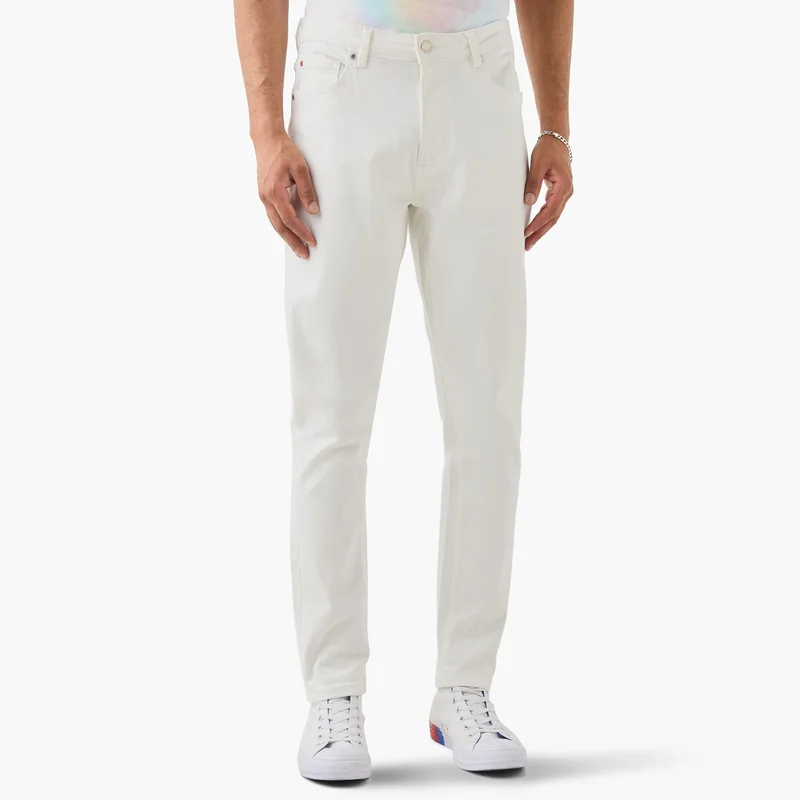 Lee Cooper Lee Cooper Skinny Fit Jeans with Button Closure and Pockets