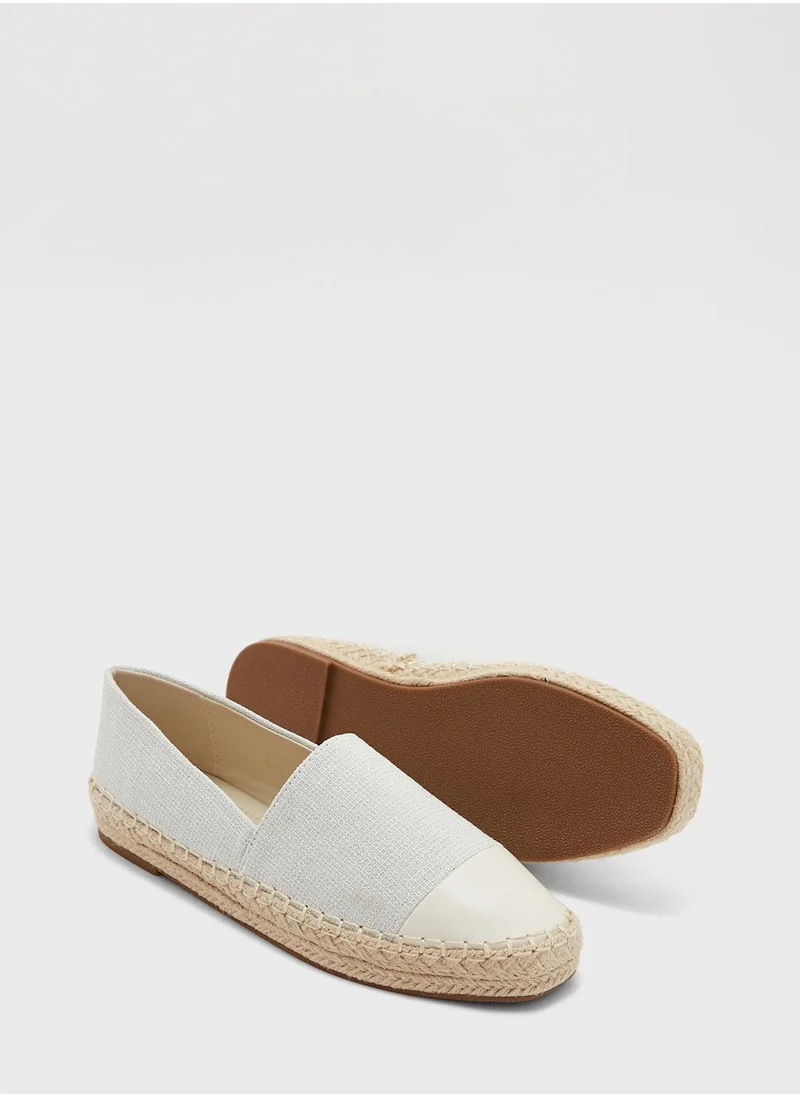 ELLA Textured Toecap Detail Espadrille