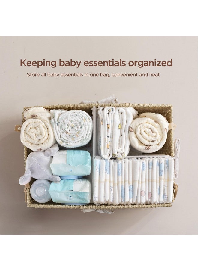 HBlife Diaper Caddy Organizer, Large Hand-Woven Storage Basket for Diapers & Baby Essentials - Elegant Curved Design, Ideal Gift for Baby Shower & Registry Must-Have - Image 2
