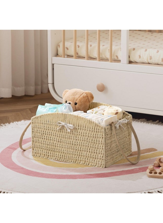 HBlife Diaper Caddy Organizer, Large Hand-Woven Storage Basket for Diapers & Baby Essentials - Elegant Curved Design, Ideal Gift for Baby Shower & Registry Must-Have - Image 4