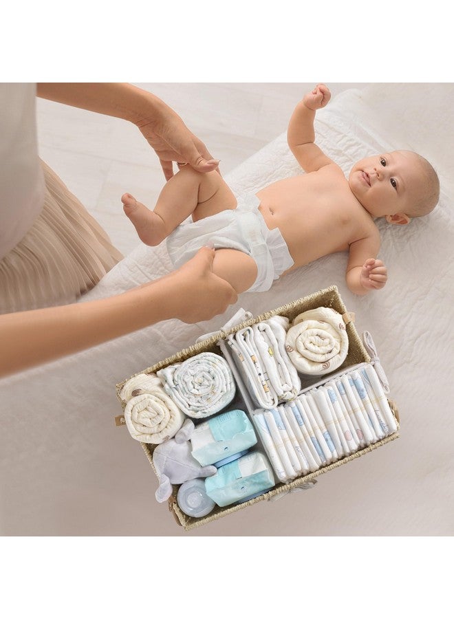 HBlife Diaper Caddy Organizer, Large Hand-Woven Storage Basket for Diapers & Baby Essentials - Elegant Curved Design, Ideal Gift for Baby Shower & Registry Must-Have - Image 5