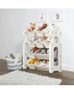 Gonice Toys Organizer Gonice Kids Large Capacity Toy Organizer Rack 4 Tiers Shlef with 10 Storage Bins for Toys and Books Storage(A)  - Image 2