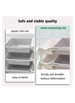 Gonice Toys Organizer Gonice Kids Large Capacity Toy Organizer Rack 4 Tiers Shlef with 10 Storage Bins for Toys and Books Storage(A)  - Image 4