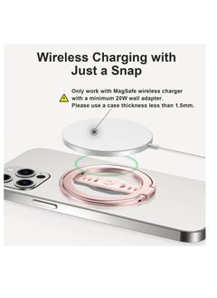 SYOSI Magnetic Phone Ring Holder, Upgrade Phone Grip Stand, Rose Gold Magnetic Finger Phone Ring, Removable Magnetic Ring Holder Kickstand Loop, Only for iPhone 14, 13, 12 Pro/Max/Plus  - Image 3