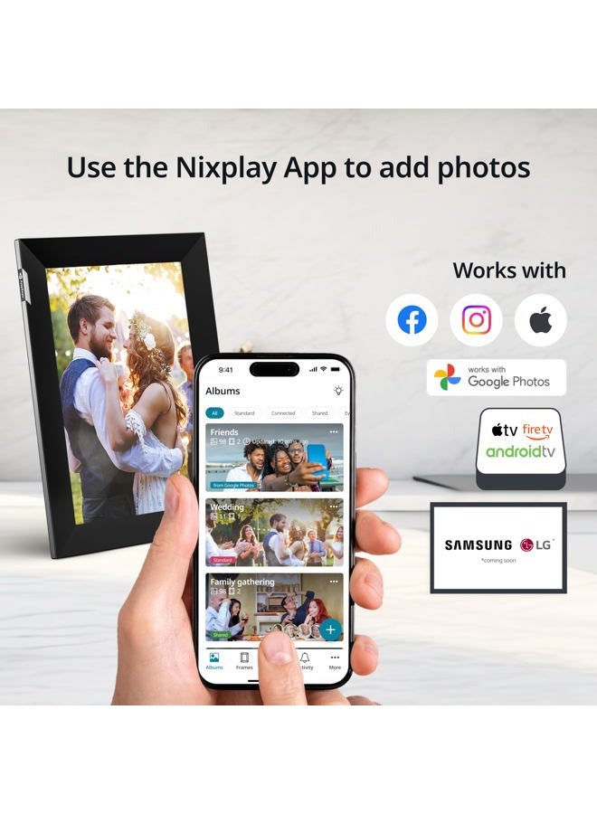 nixplay 10.1” Digital Photo Frame - Connecting Families & Friends (Black/Silver) - Image 5