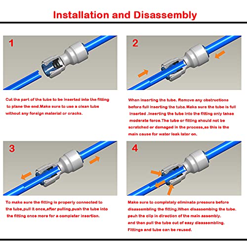 YZMSZ YZM 1/2" Male Thread x 1/4" OD tube Quick Connector fittings Water Purifiers Filters Reverse Osmosis Systems accessories set of 5. - Image 4