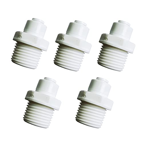 YZMSZ YZM 1/2" Male Thread x 1/4" OD tube Quick Connector fittings Water Purifiers Filters Reverse Osmosis Systems accessories set of 5. - Image 1