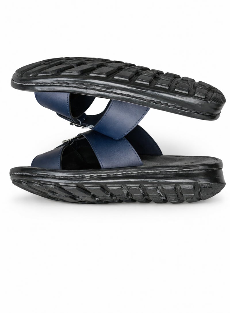 ايروسوفت صنادل رجالية مريحة بأحزمة متقاطعة – شباشب كاجوال بإبزيم قابل للتعديل – لون كحلي - Image 4