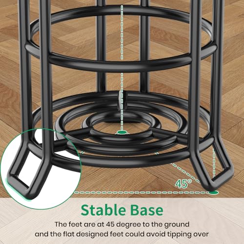 TomCare Toilet Paper Holder Toilet Paper Stand and Dispenser for 3 Spare Rolls Metal Wire Free-Standing Toilet Tissue Paper Roll Storage Shelf Bathroom Accessories Storage Organizer Black - Image 5