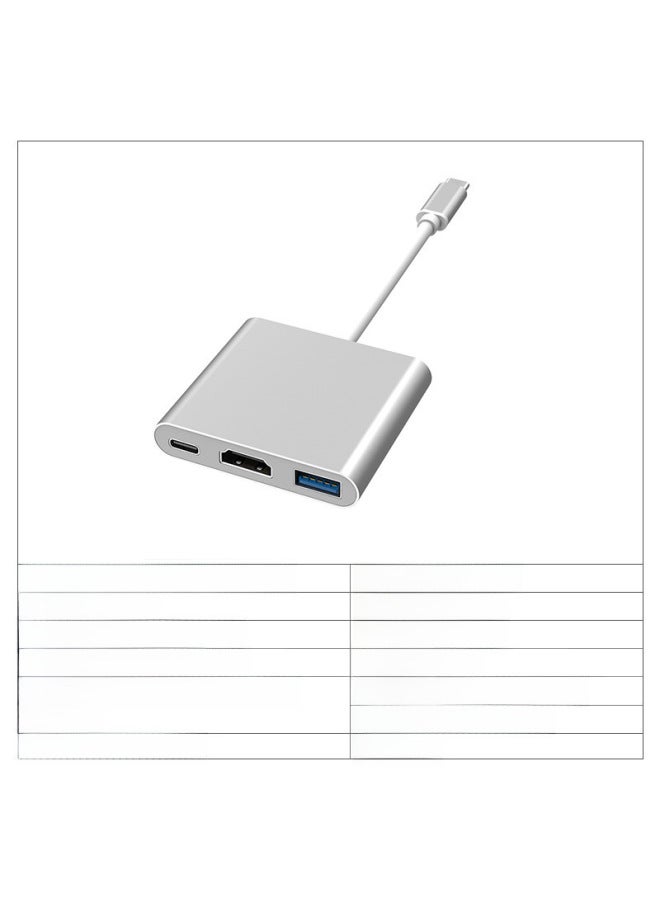 Neutral Type-c To Hdmi Three-in-one Docking Station Pd Tv Projector Adapter Hub Hub Docking Station - Image 4