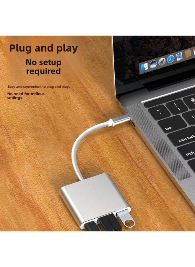 Neutral Type-c To Hdmi Three-in-one Docking Station Pd Tv Projector Adapter Hub Hub Docking Station - Image 2