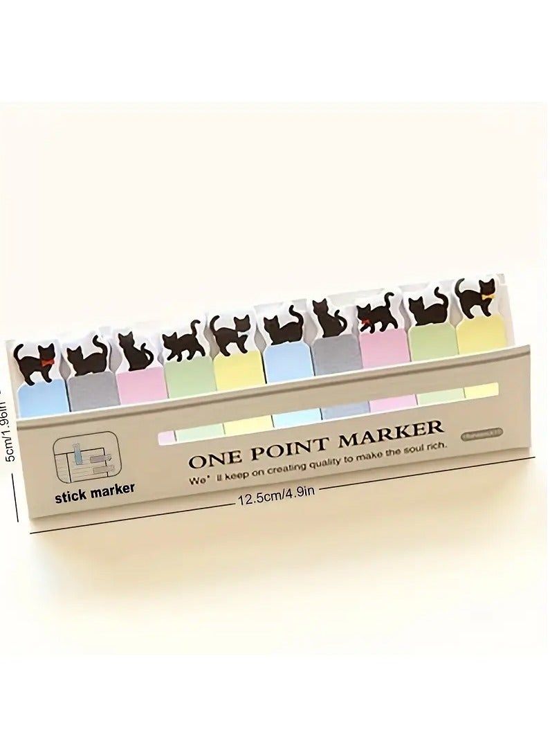 Cute Cat Theme Post-It Kit, Essential for Bookmarks and Memos, Office Essentials, 2-Piece Set (Multicolor) - Image 3