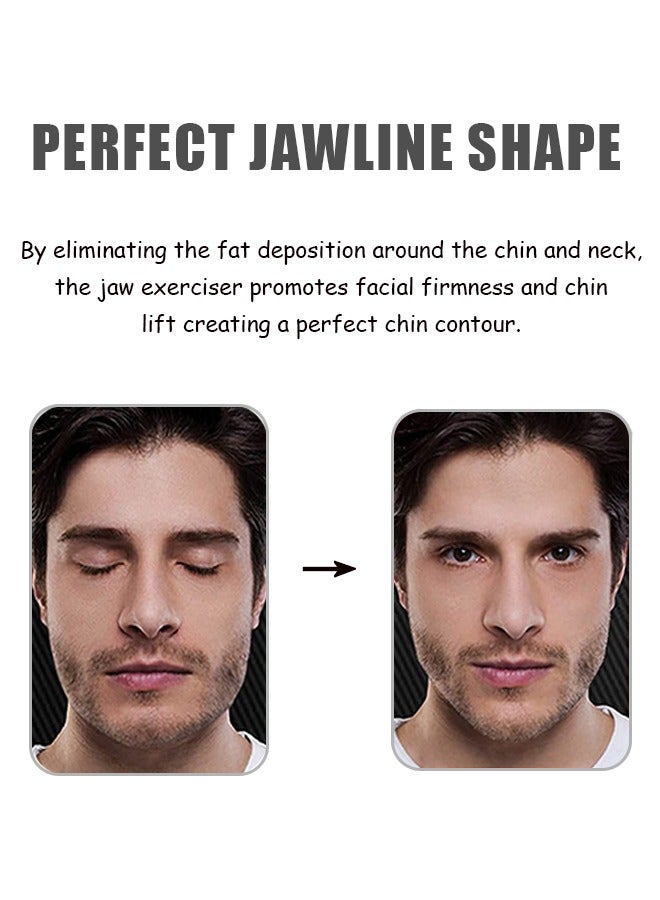 3 Pairs Sports Jaw Masseter Exerciser Kit, Powerful Resistance Levels Silicone Jawline Face Exerciser Ball, Jaw Shaper(Black+White+Grey) - Image 4