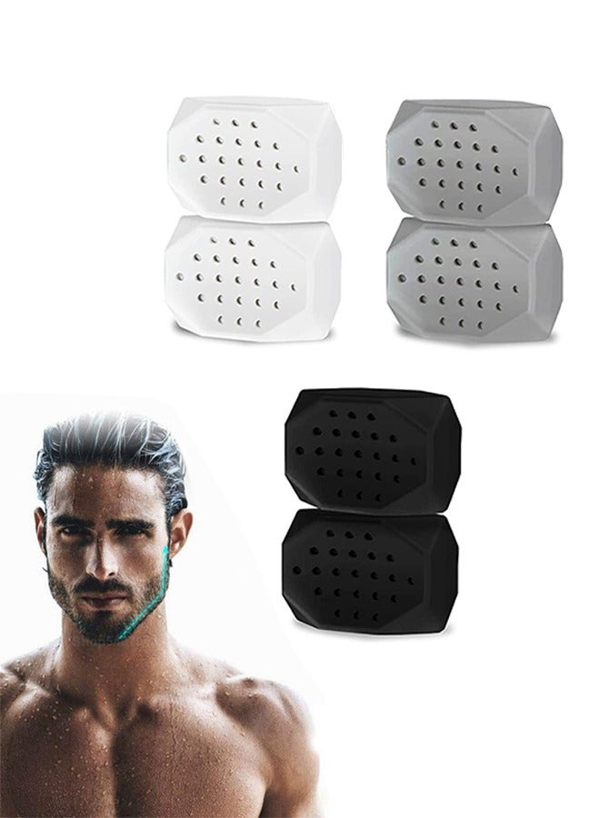 3 Pairs Sports Jaw Masseter Exerciser Kit, Powerful Resistance Levels Silicone Jawline Face Exerciser Ball, Jaw Shaper(Black+White+Grey) - Image 1