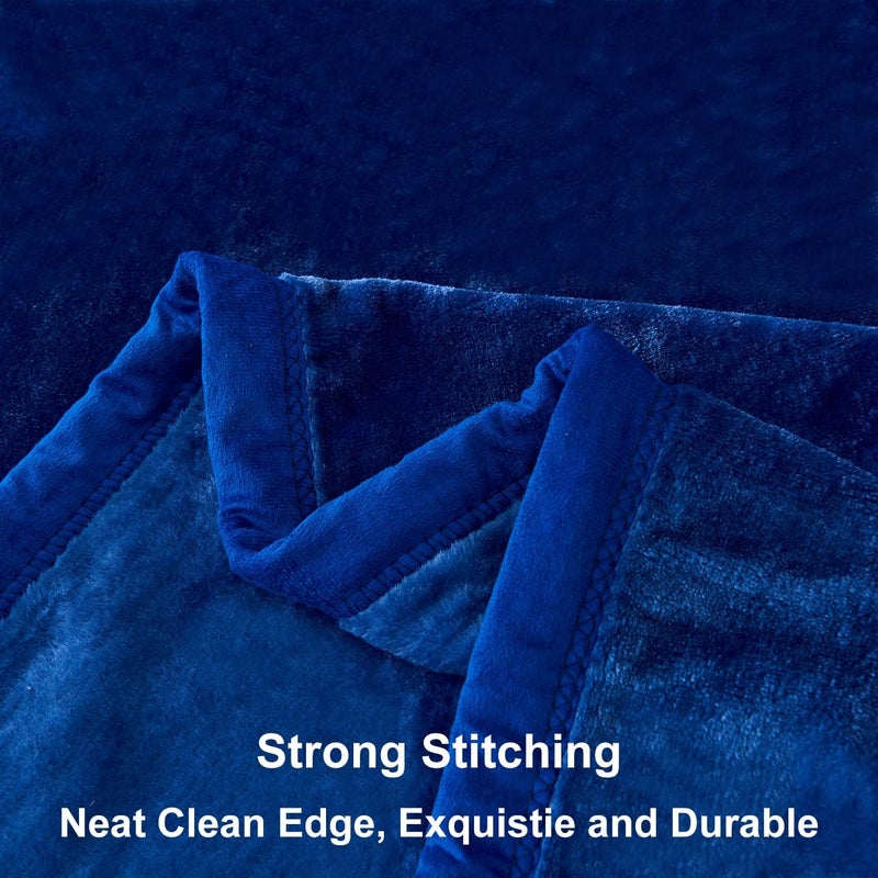 JYK Fleece Plush Bed Blanket 4.4 LB, 1 Ply, Korean Mink Blanket King Size 87" x 95" - Super Soft and Warm, Lightweight and Cozy Fuzzy Fleece Blanket for Spring Fall Winter Home Decor, Navy - Image 5