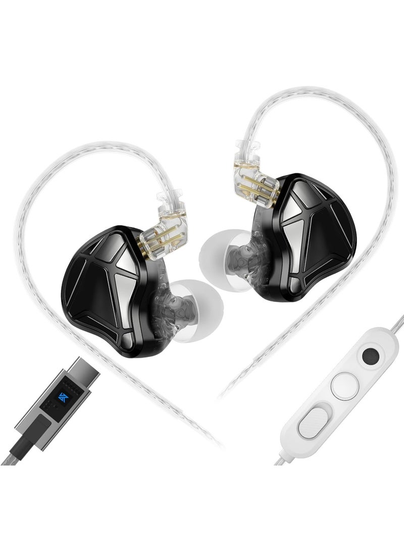 KZ AXAS iem Type C Gaming Headset with dual Microphones, & Built-in DSP Sound Card, 4 EQ Modes, Low Latency, Compatible with RedMagic, USB-C iPhone, iPad, Samsung, Android, PC and Laptop for PUBG Mobile, Free Fire, Valorant and CS2, Built for immersive Gaming (Dual Mic) - Image 1