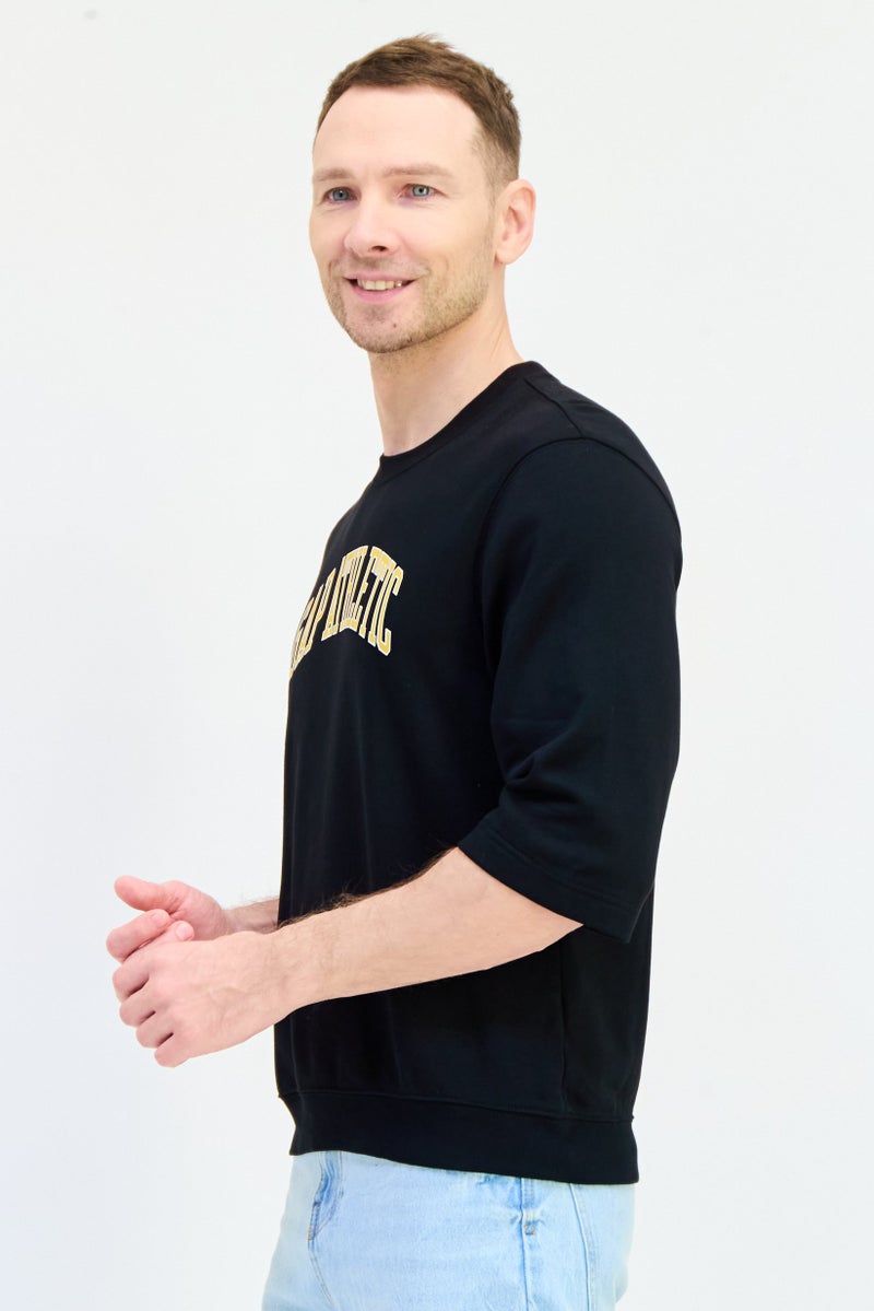 GAP Men Crew Neck Short Sleeves Graphic Print T-Shirt, Black - Image 4