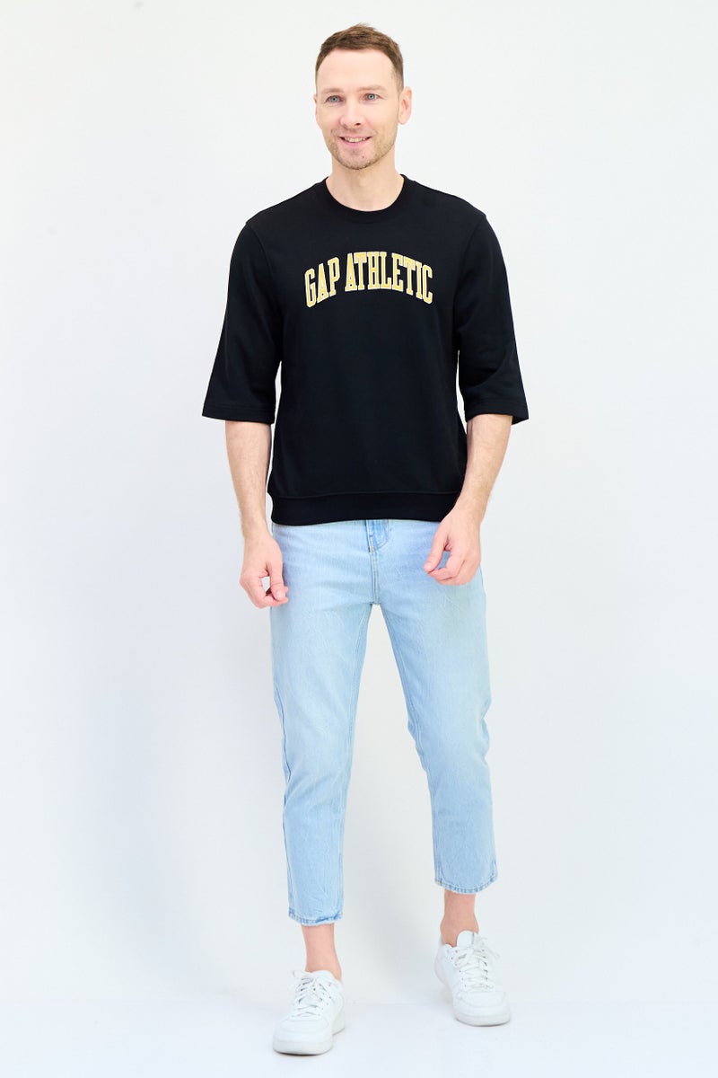 GAP Men Crew Neck Short Sleeves Graphic Print T-Shirt, Black - Image 3