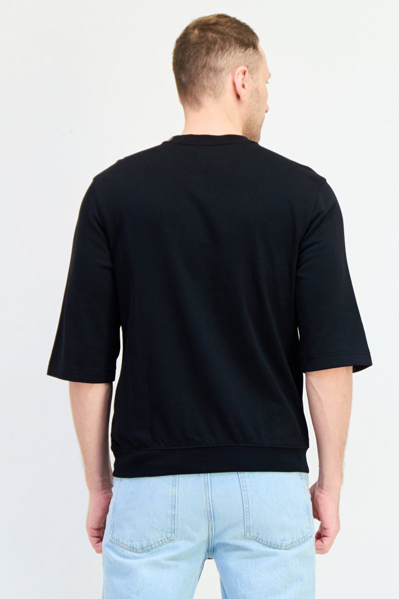 GAP Men Crew Neck Short Sleeves Graphic Print T-Shirt, Black - Image 2