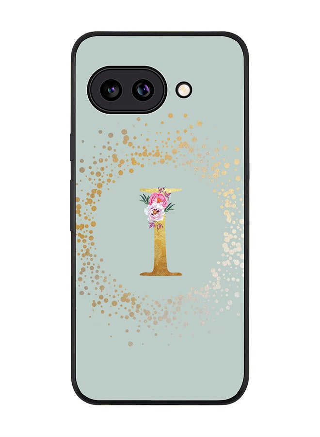 Stylizedd For Google Pixel 9a Case,Slim fit Camera Protection, Shockproof Thin Phone cover  - Custom Monogram Floral - I  (Light Grey )