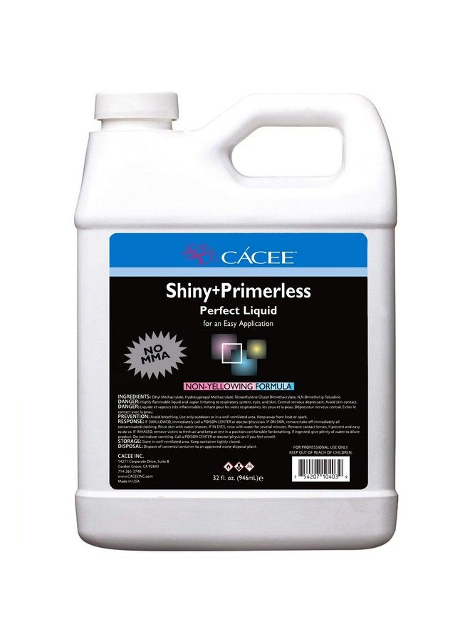 cacee No Primer Acrylic Nail Liquid Monomer 32 Oz Shiny + Primerless Professional And Flexible Nonyellowing Formula Does Not Contain Mma - Image 1