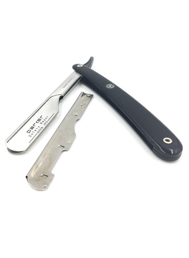 باركر سيفتي رازور ماكينة حلاقة باركر بي تي بي الاحترافية ذات الحافة المستقيمة مع 5 شفرات باركر بلاتينيوم - Image 3