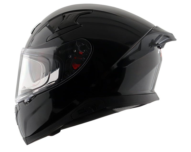 Axor Apex Solid Full Face Helmet DualSpoiler AeroFlow Performance HighDensity EPS Liner UltraComfort Padding Black-L - Image 1