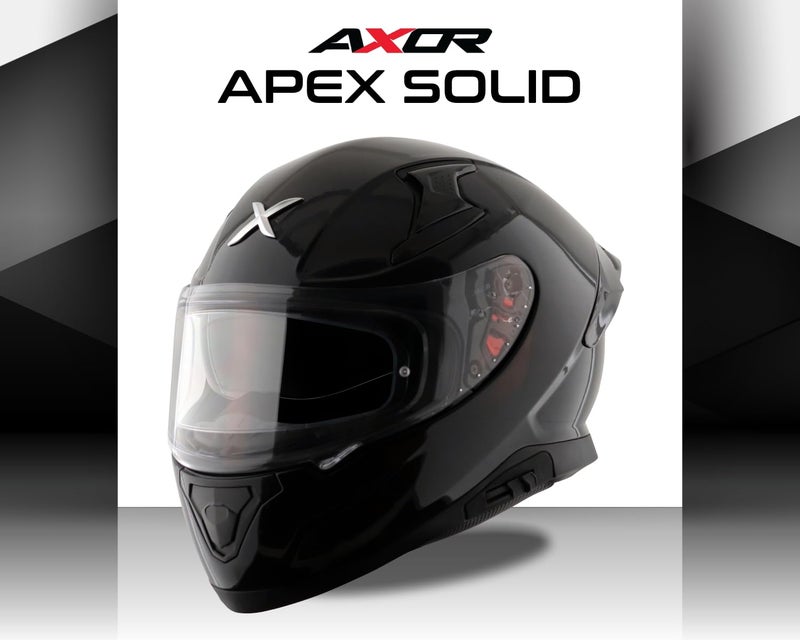 Axor Apex Solid Full Face Helmet DualSpoiler AeroFlow Performance HighDensity EPS Liner UltraComfort Padding Black-L - Image 2