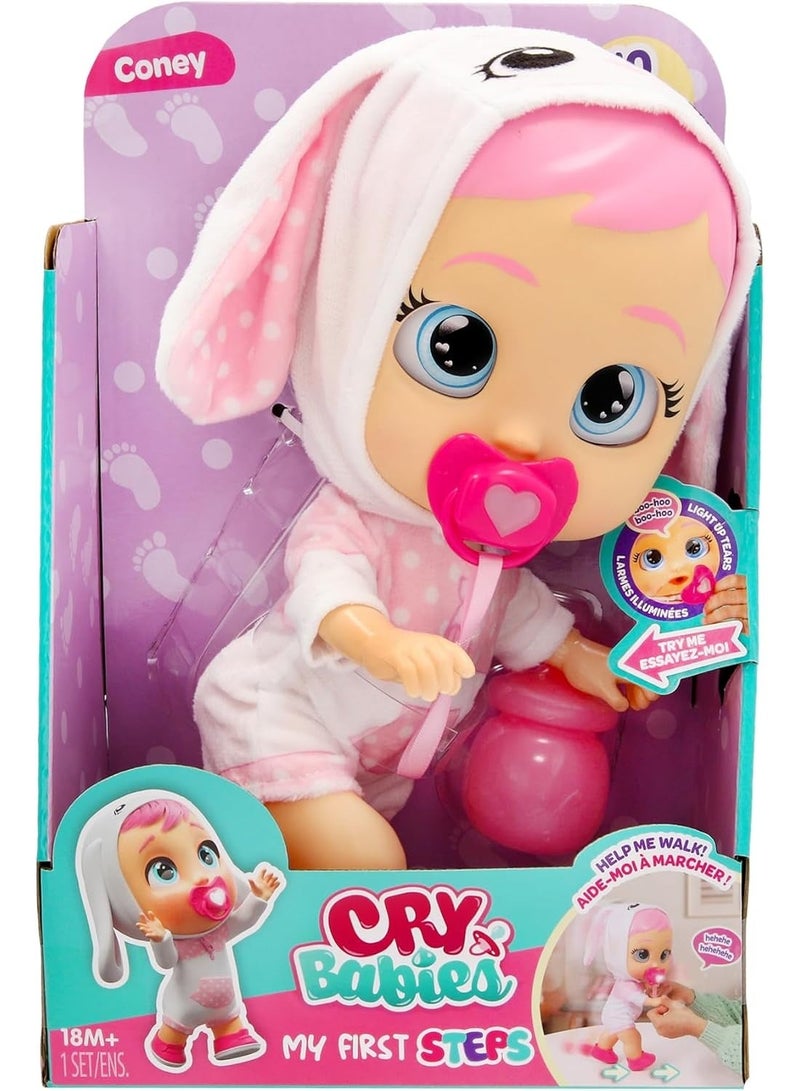 Cry Babies Coney Interactive Doll My First Steps With Sounds And LED Tears Walking Baby Doll Toy For Children - Image 1