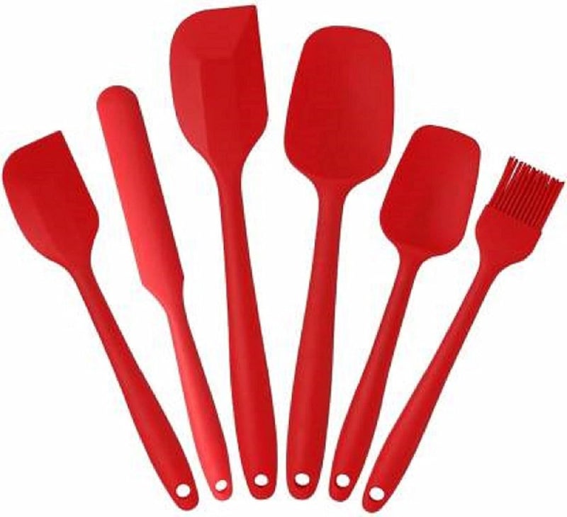 MOBDESK Food Grade Silicone Rubber Spatula Set for Baking Cooking and Mixing High Heat Resistant Non Stick Cookware Stainless Steel Core Dishwasher Safe BPAFree Baking BPA Free Seamless Design 6 pcs - Image 3