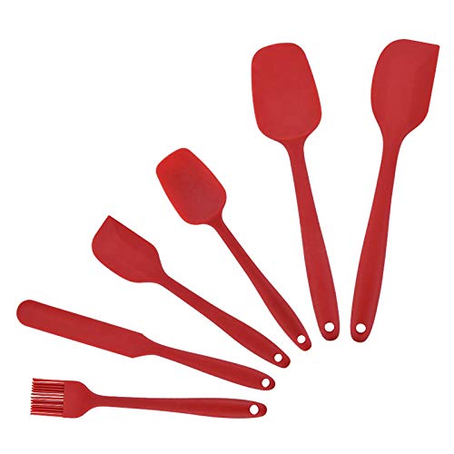 MOBDESK Food Grade Silicone Rubber Spatula Set for Baking Cooking and Mixing High Heat Resistant Non Stick Cookware Stainless Steel Core Dishwasher Safe BPAFree Baking BPA Free Seamless Design 6 pcs - Image 4
