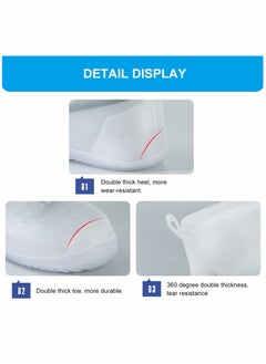 SYOSI Waterproof Silicone Shoe Cover, Reusable Rain Shoe Cover, Foldable Anti-Slip Rain Shoe Cover for Men and Women Rainy Days (White XL)  - Image 2