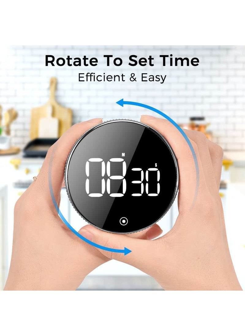 NYTRYD - NYTRYD Digital Kitchen Timer Large Magnetic LED with Constant Light Function for Classrooms 3 Level Volume Silent Egg Timer for Kids and Elderly - Image 1