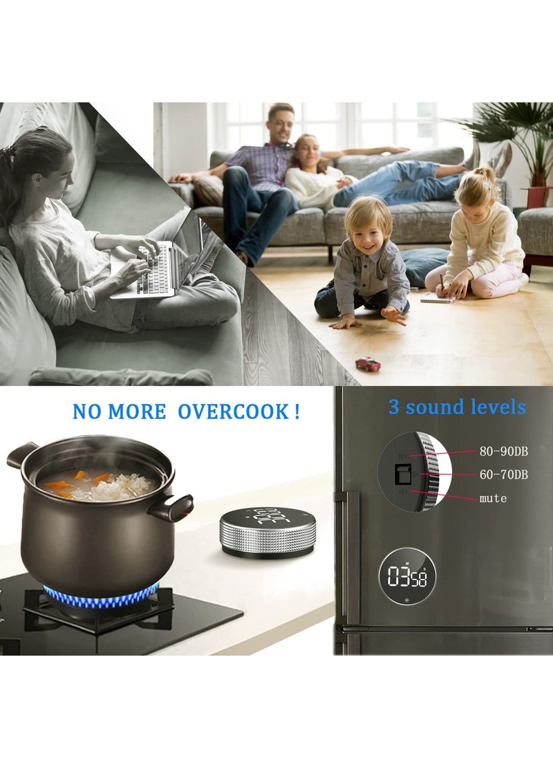 NYTRYD - NYTRYD Digital Kitchen Timer Large Magnetic LED with Constant Light Function for Classrooms 3 Level Volume Silent Egg Timer for Kids and Elderly - Image 1